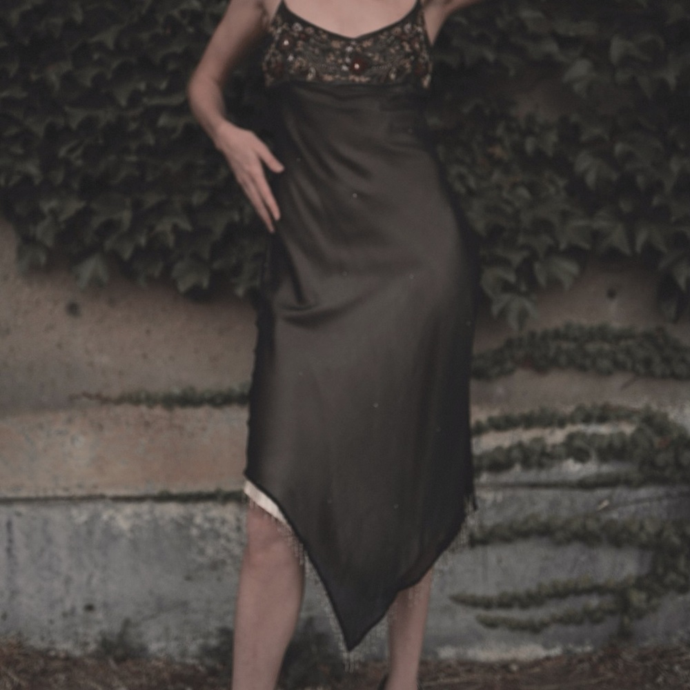 90’s Betsey Johnson Evening beaded silk dress